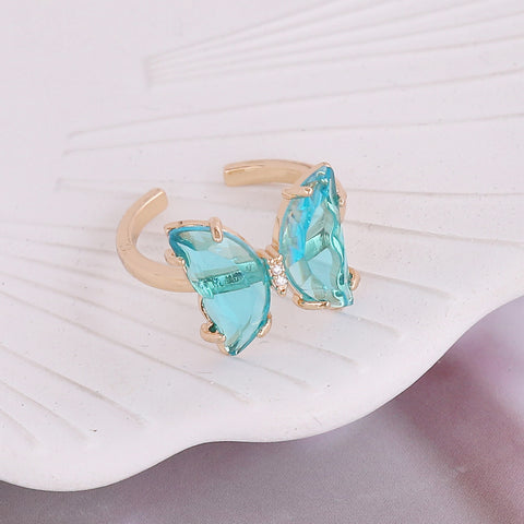 Glass Butterfly Ring