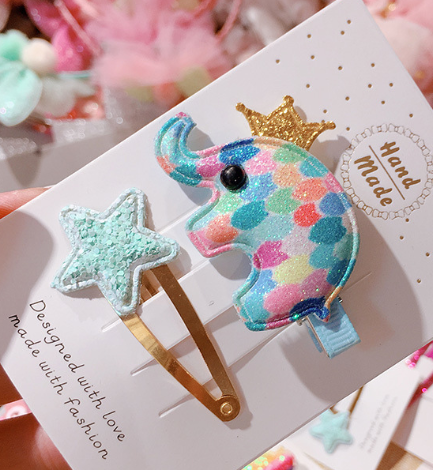 Rainbow Elephant Hair Clip