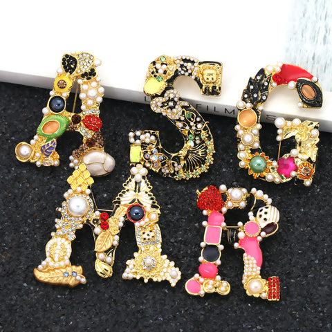 Customize Letter Brooch