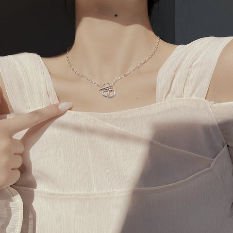 Sterling Silver Pig Nose Necklace