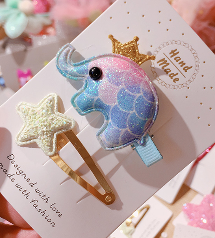 Rainbow Elephant Hair Clip