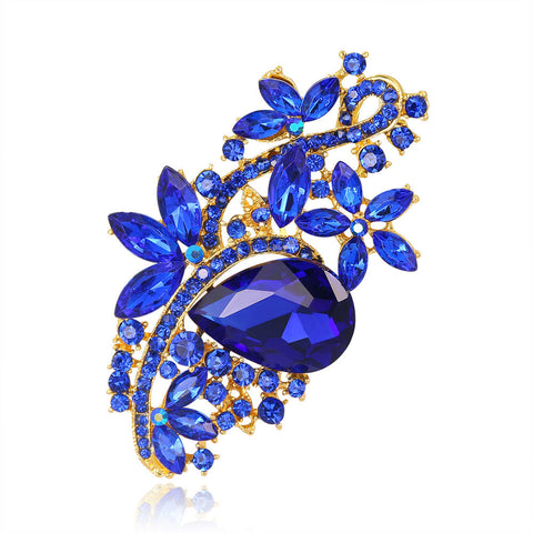 Sparkling Pearl Crystal Brooch Duo