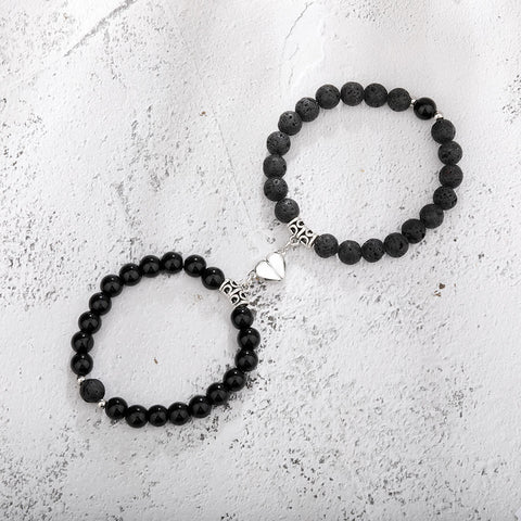 Peach Heart Couple Bracelets