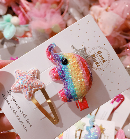 Rainbow Elephant Hair Clip