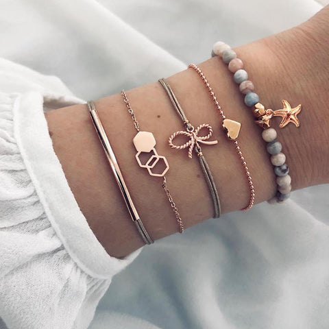 Five-piece Crystal Bracelet