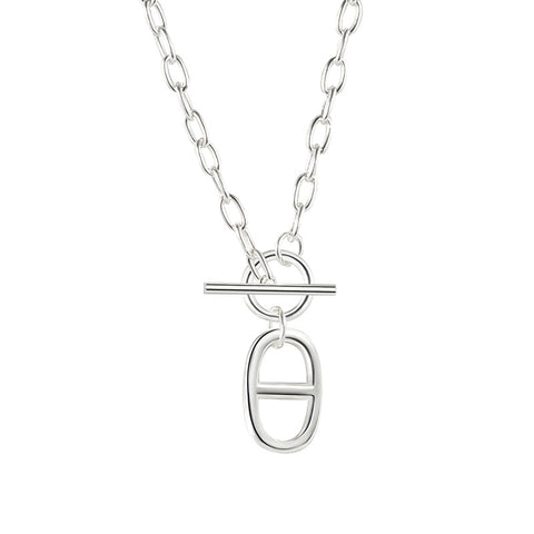 Sterling Silver Pig Nose Necklace