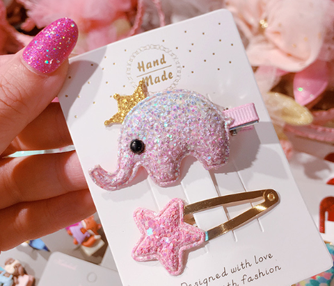 Rainbow Elephant Hair Clip