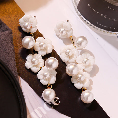 White Pearl Fairy Earrings