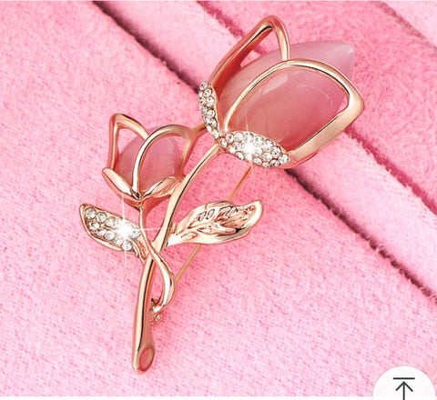 Rose Diamond Brooch