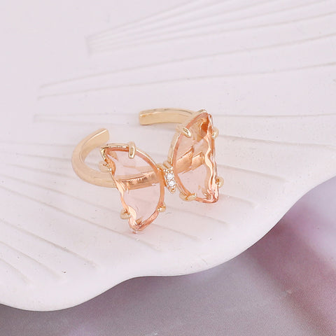 Glass Butterfly Ring