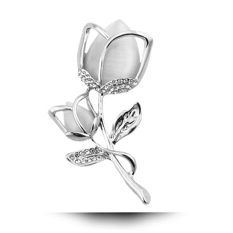 Rose Diamond Brooch
