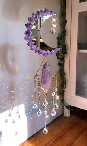 Crystal  Crescent Wind Chimes