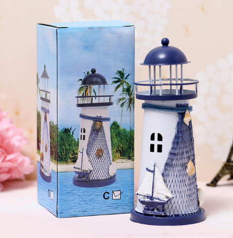 Miniature Beach Set with Colored Sand and Lighthouse