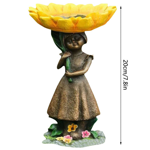 Resin Sunflower Bird Bath