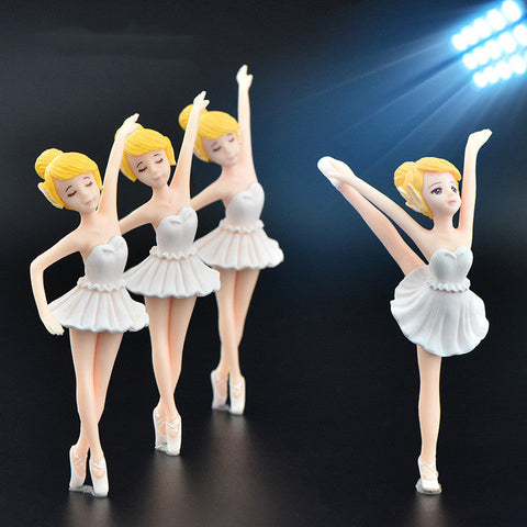 Fanciful Ballet Set for Enchanting Fairy Gardens: Elf Sculpture, Ballet Girl, and Ballet Fairies