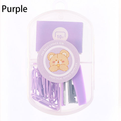 Macaron Clip and Stapler Set