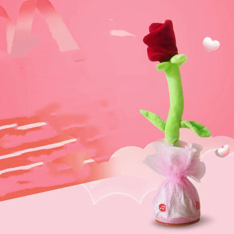 Twisting And Swinging Plush Roses Sculpture