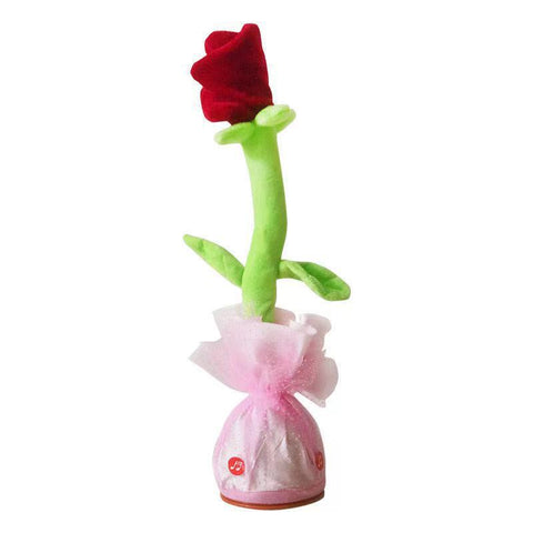 Twisting And Swinging Plush Roses Sculpture