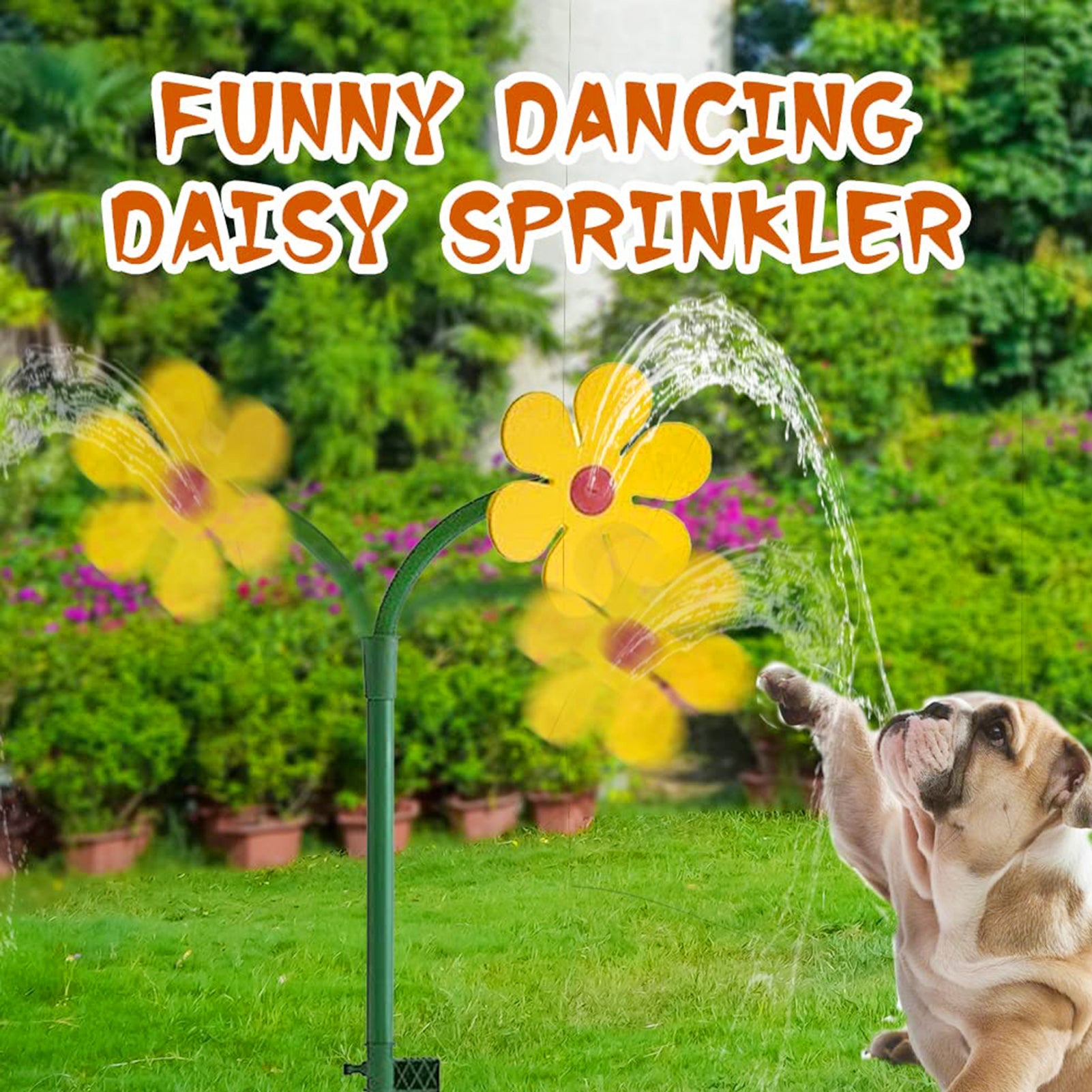 Aspersor Giratorio 360° Crazy Daisy - Flor Que Baila Con El Agua, Para Riego De Jardín Y Juegos Infantiles