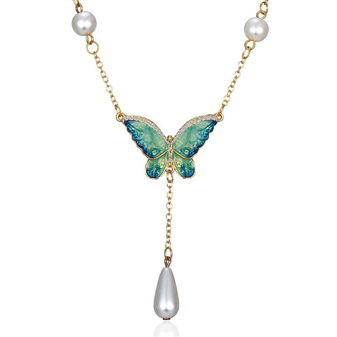 Butterfly Pearl Necklace