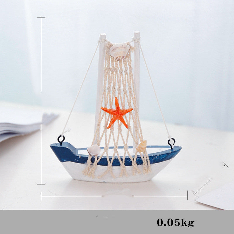 Wooden Canvas Boat Ornaments