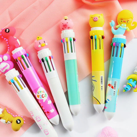 Sweet & Colorful School Kit: Donut Backpack, Pastel Pen, Pencil Case, and Press Pen Set