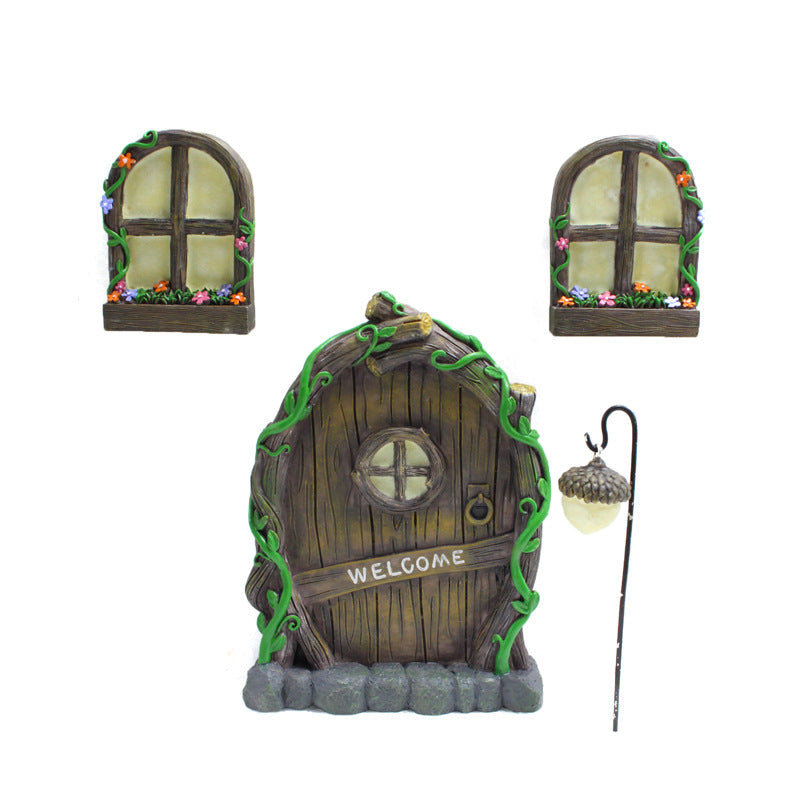 Enchanted Fairy Garden Set: Door & Window, Zephora Fairy, Couple Deer & Mini Moss