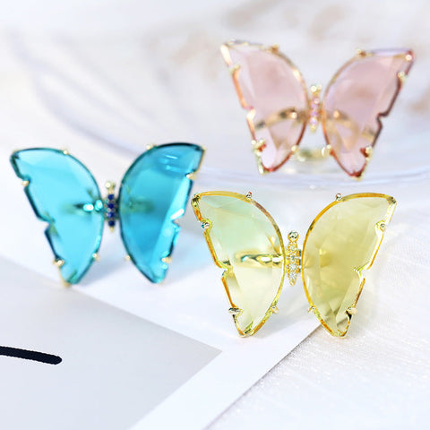 Sparkling Butterfly Rings for Summer