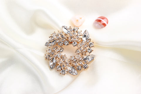 Crystal Diamond Brooch