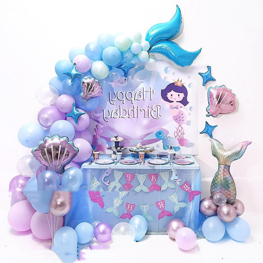 Mermaid Party Set with Number Balloons