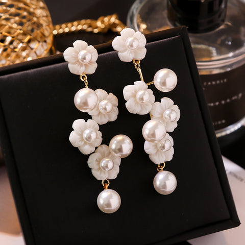 White Pearl Fairy Earrings