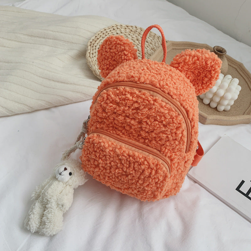 Cute School Bag Orange Little bear - Main Image