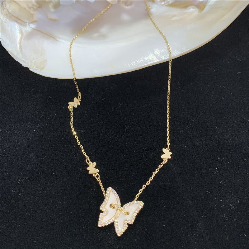 White Shell Butterfly Necklace
