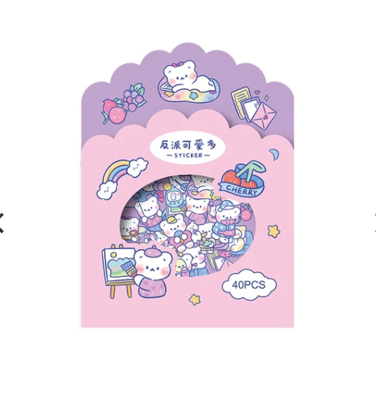 Soft and Cute Bear Sticker Pack - 4 Adorable Styles