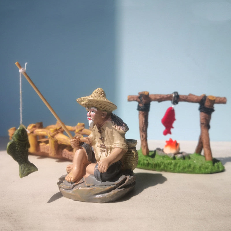 Miniature Nature Collection: Fisherman, Mermaid, Beach, and Autumn