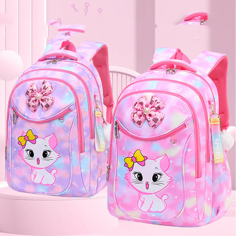 Stylish School Supplies: Princess Cat School Bag, Canvas Stationery Pencil Bag, and Tutu Gel Pen