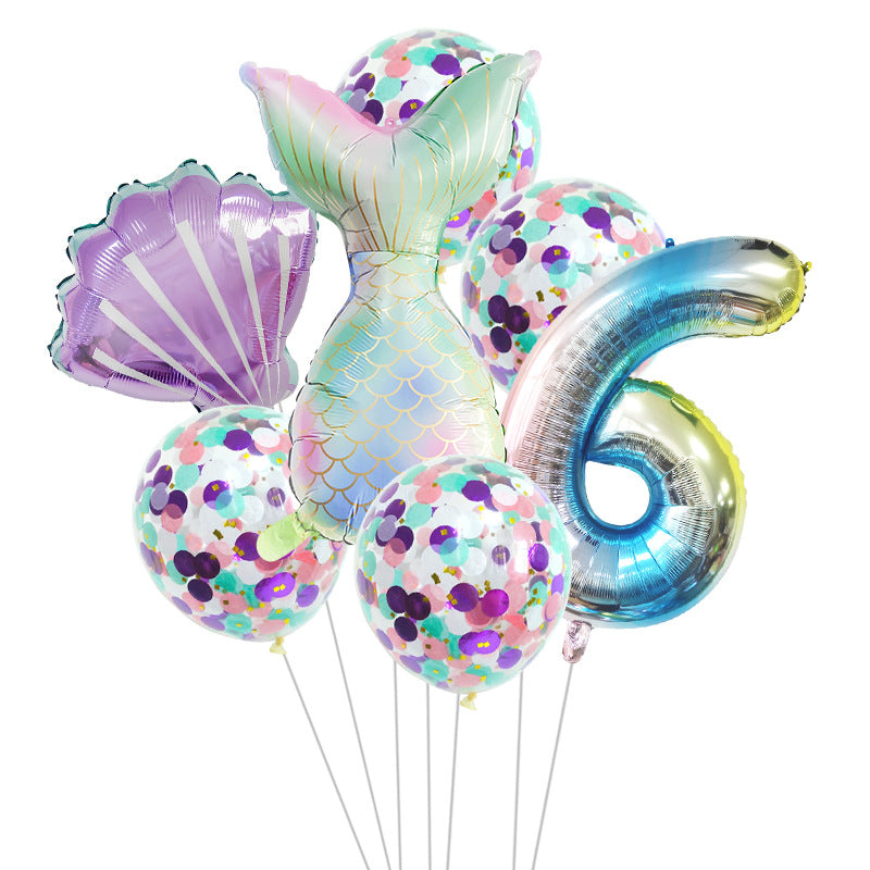 Mermaid Number Balloons