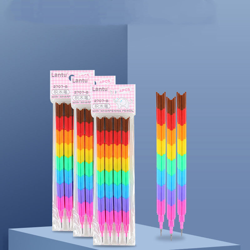Easy Coloring Set: Macaroon Pencils, Blueprint Block, Sharpen-Free and Non-Breakable Pencils