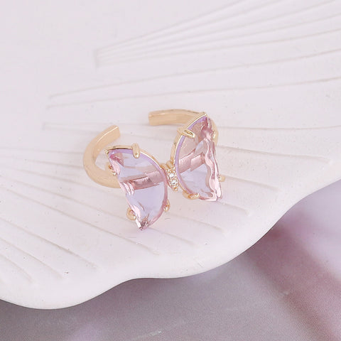 Glass Butterfly Ring