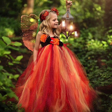 whimsical fairy dress Flutter Lilac / 4XL light yellow hue adorned with delicate floral patterns that evoke a sense of timeless elegance Narcissus Fairy Princess Dress -